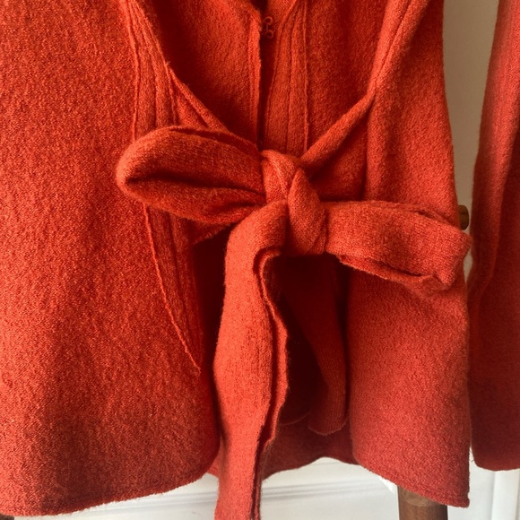 Burnt orange/persimmon color wrap sweater - Picture 5 of 5